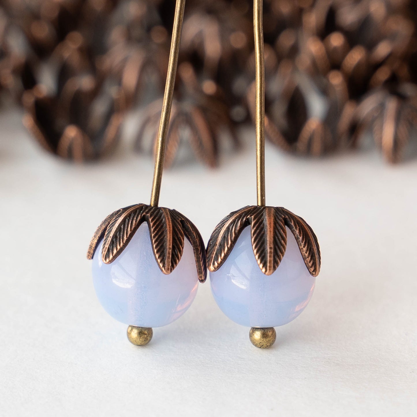 8mm Daisy Flower Bead Caps - Antique Copper - 2, 6, or 12 bead caps