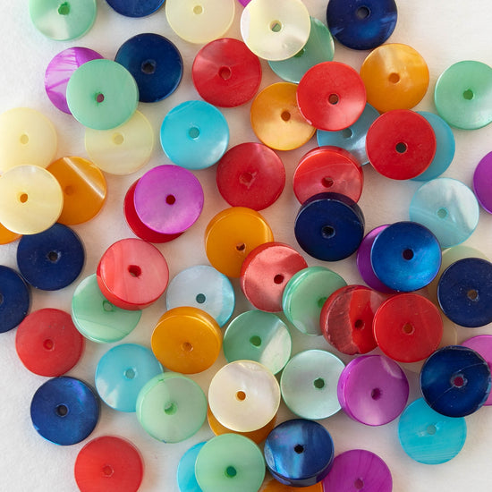 Dyed Mother of Pearl Disks - 8mm - 8 inches
