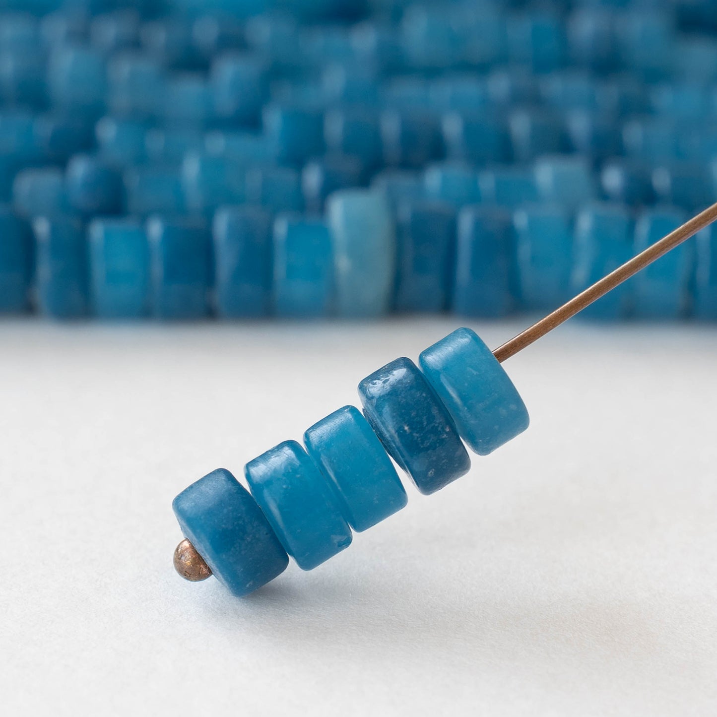 8mm Labang Beads - Capri Blue - Whole or Half Strand