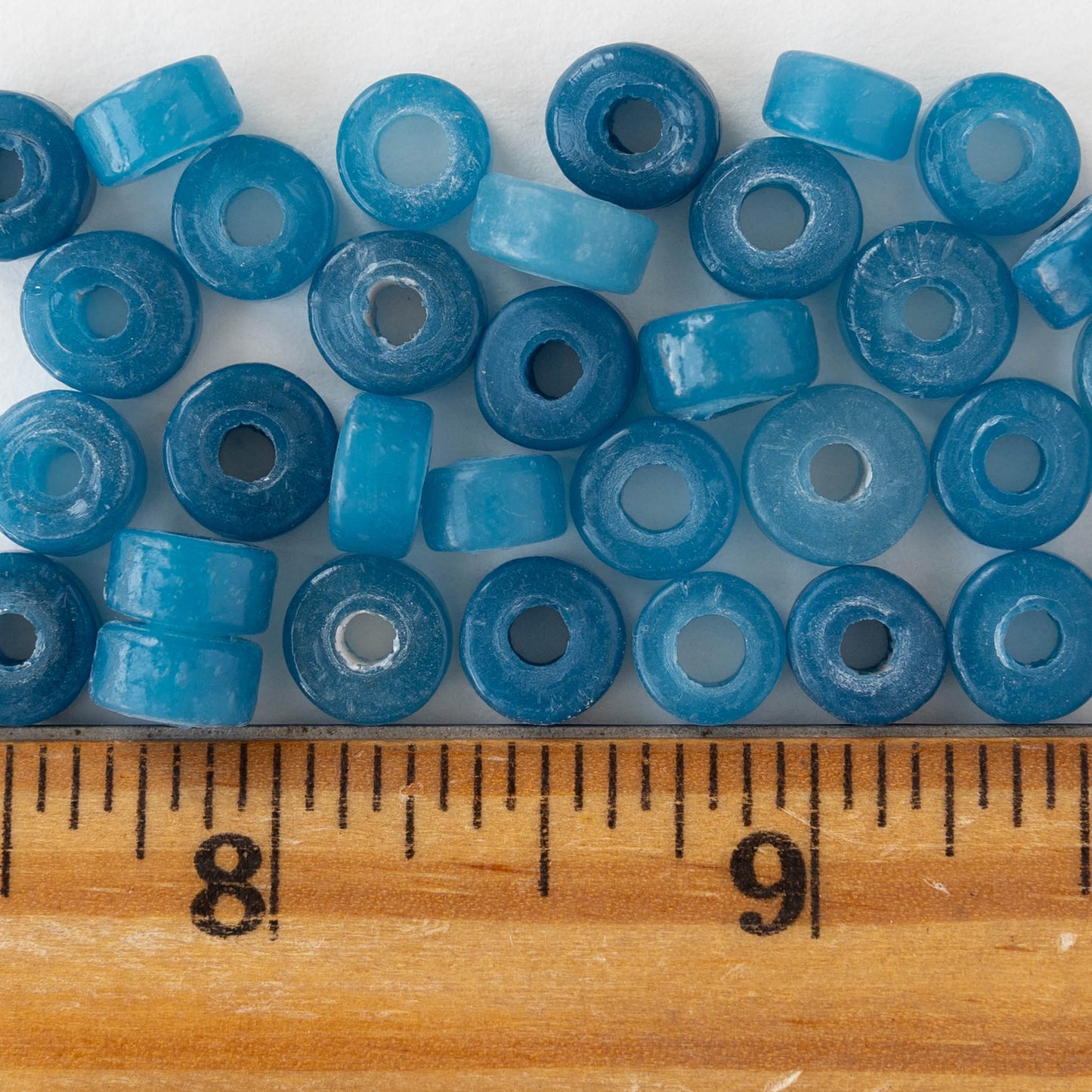 8mm Labang Beads - Capri Blue - Whole or Half Strand