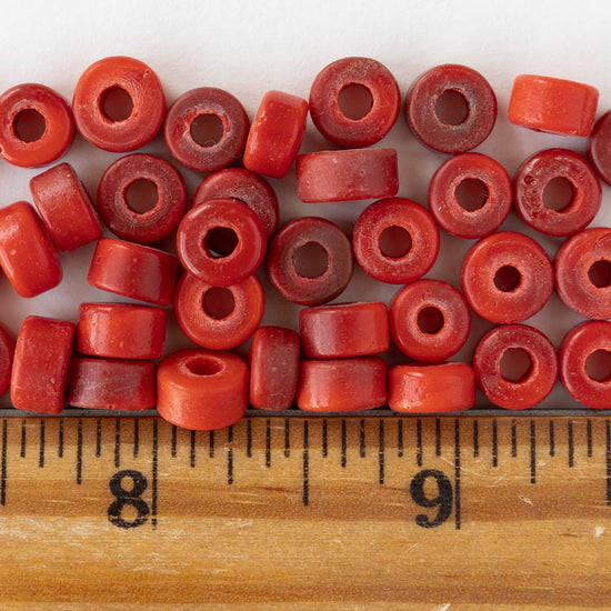 8mm Labang Beads - Red - Whole or Half Strand