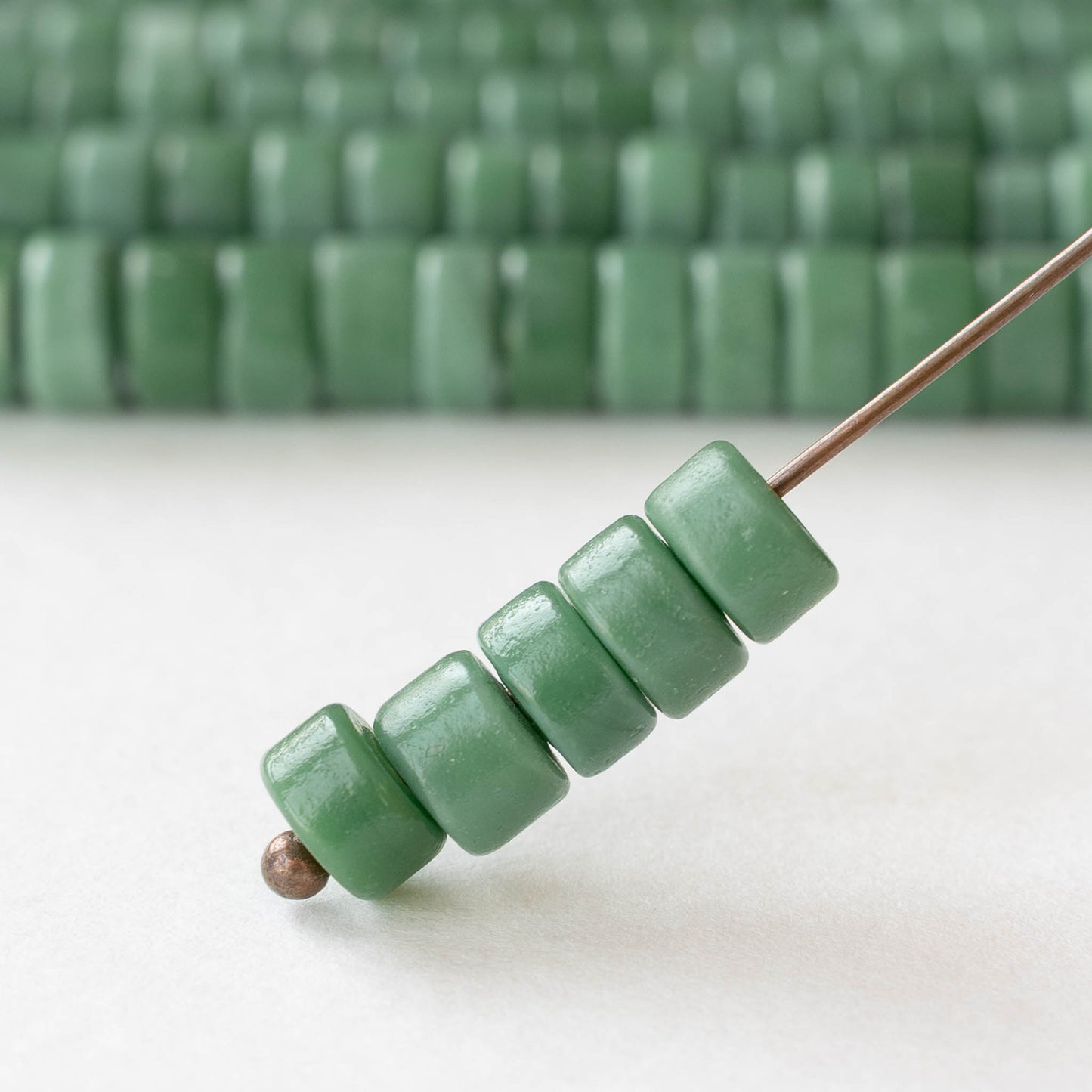 8mm Labang Beads - Sage Green - Whole or Half Strand