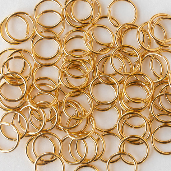 Load image into Gallery viewer, 8mm Jump ring - 18 Gauge - Gold Plated - 20 pieces
