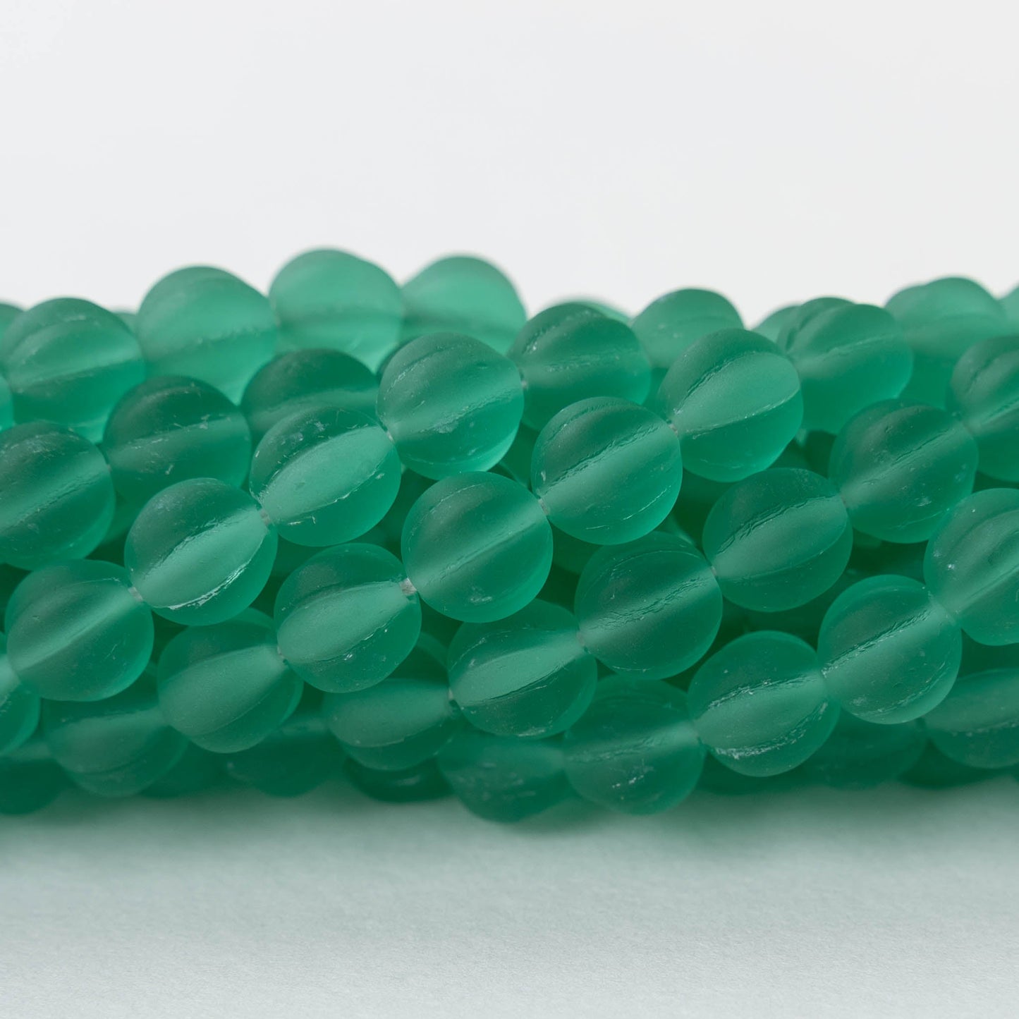 8mm Melon Bead - Green Matte - 20 Beads