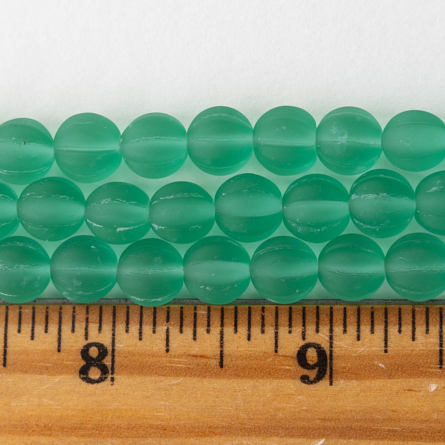 8mm Melon Bead - Green Matte - 20 Beads