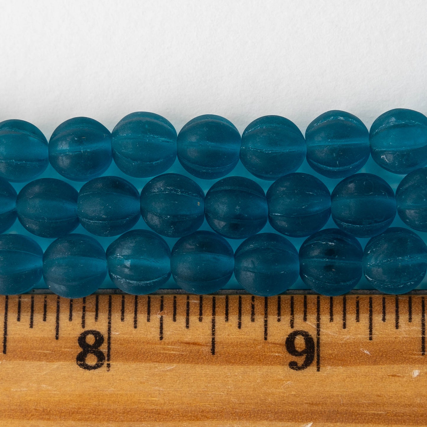 8mm Melon Bead - Teal Matte - 20 Beads