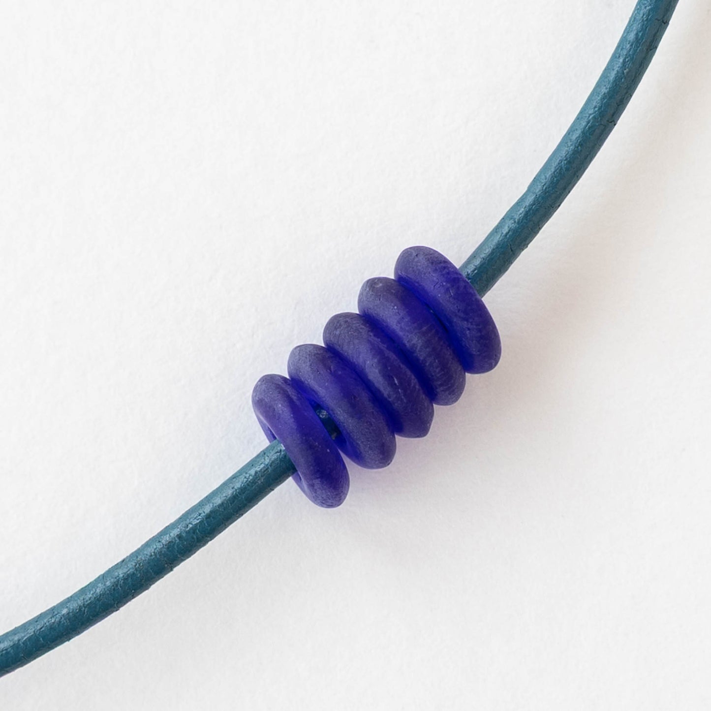 8mm Glass Ring Beads - Matte Cobalt Blue - 50 or 100 Beads