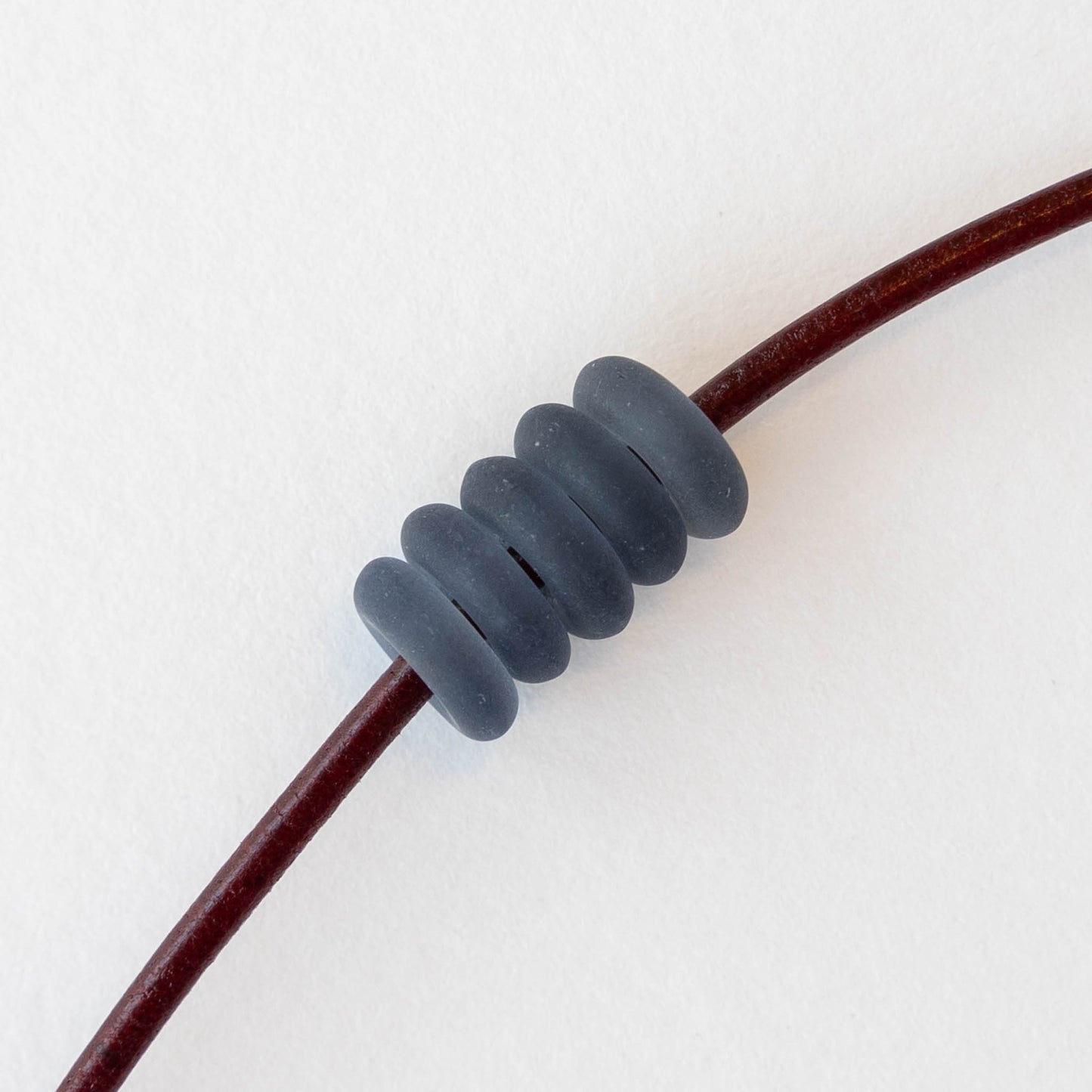 8mm Glass Ring Beads - Matte Montana Blue - 50 or 100 Beads