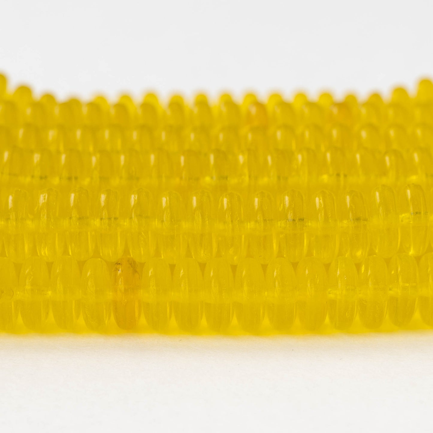 8mm Glass Rondelle Beads - Citrine - 30 Beads