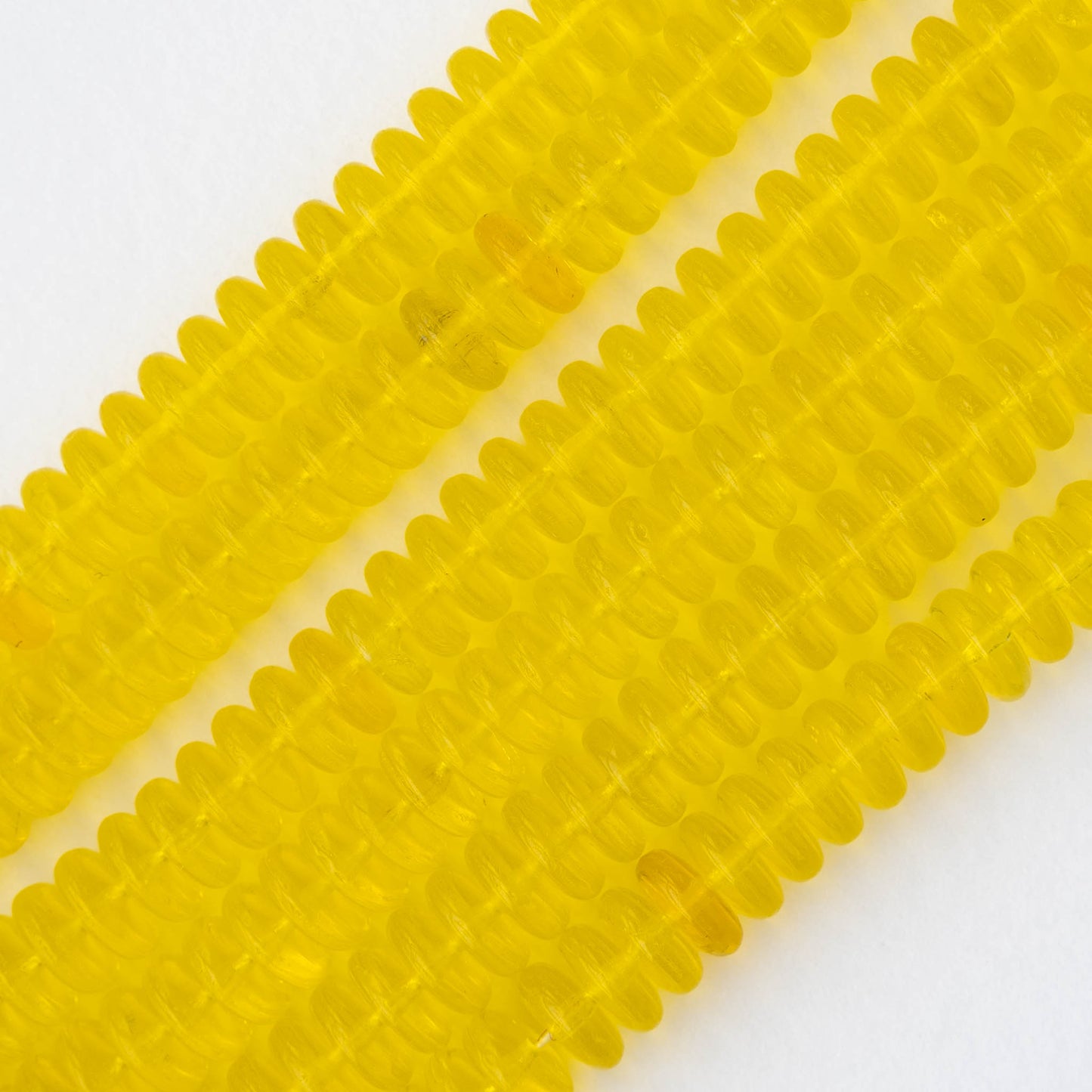 8mm Glass Rondelle Beads - Citrine - 30 Beads