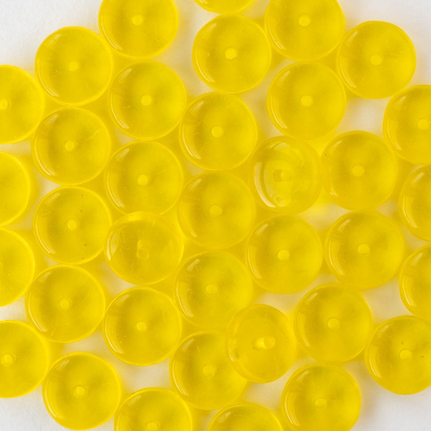 8mm Glass Rondelle Beads - Citrine - 30 Beads