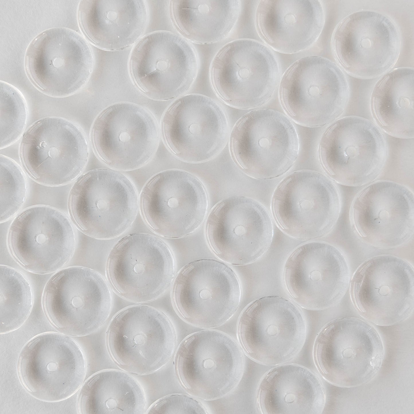 8mm Glass Rondelle Beads - Crystal - 50 Beads