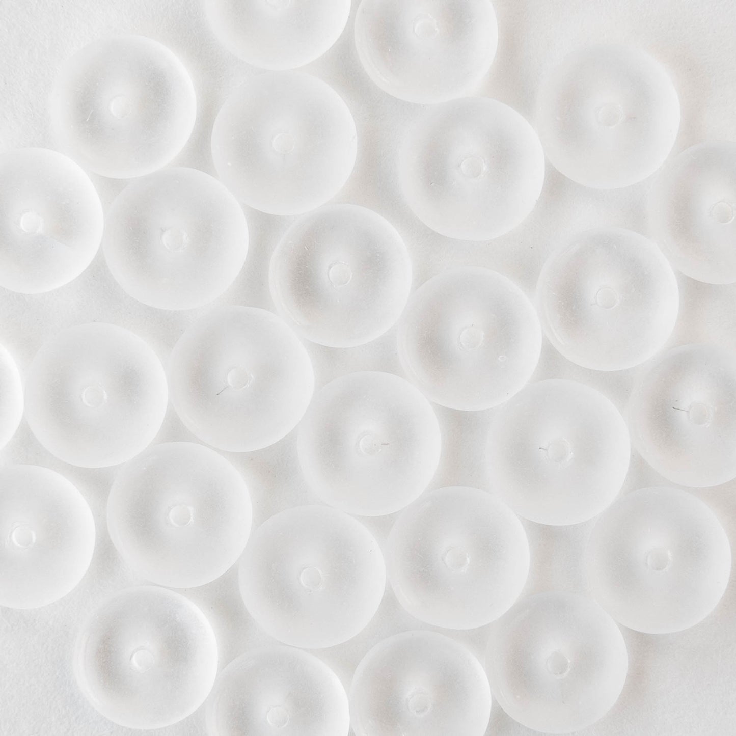 8mm Glass Rondelle Beads - Crystal Matte - 50 Beads