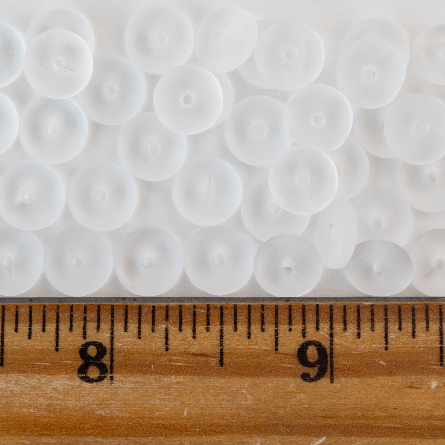 8mm Glass Rondelle Beads - Crystal Matte - 50 Beads