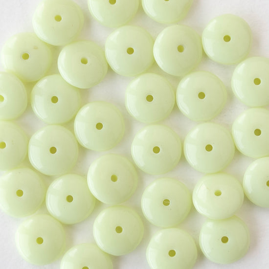 8mm Glass Rondelle Bead - Pale Yellow - 30 Beads