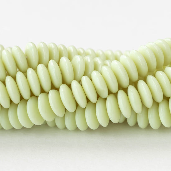 8mm Glass Rondelle Bead - Pale Yellow - 30 Beads