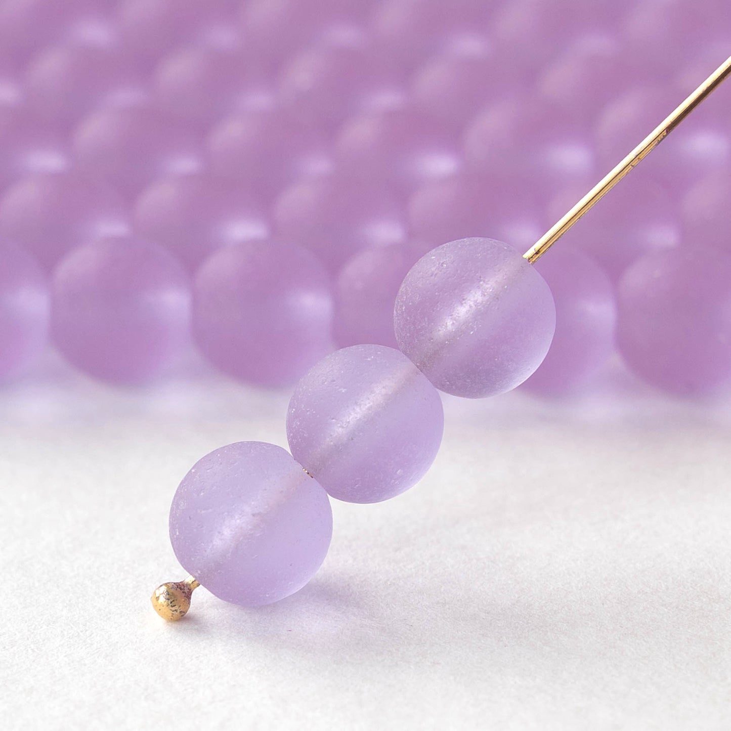 Load image into Gallery viewer, 8mm Frosted Glass Rounds - Lilac - 16 Inches
