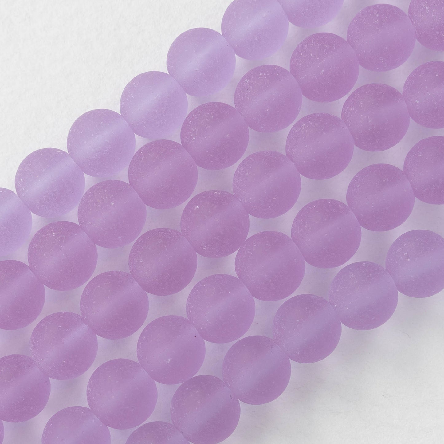Load image into Gallery viewer, 8mm Frosted Glass Rounds - Lilac - 16 Inches
