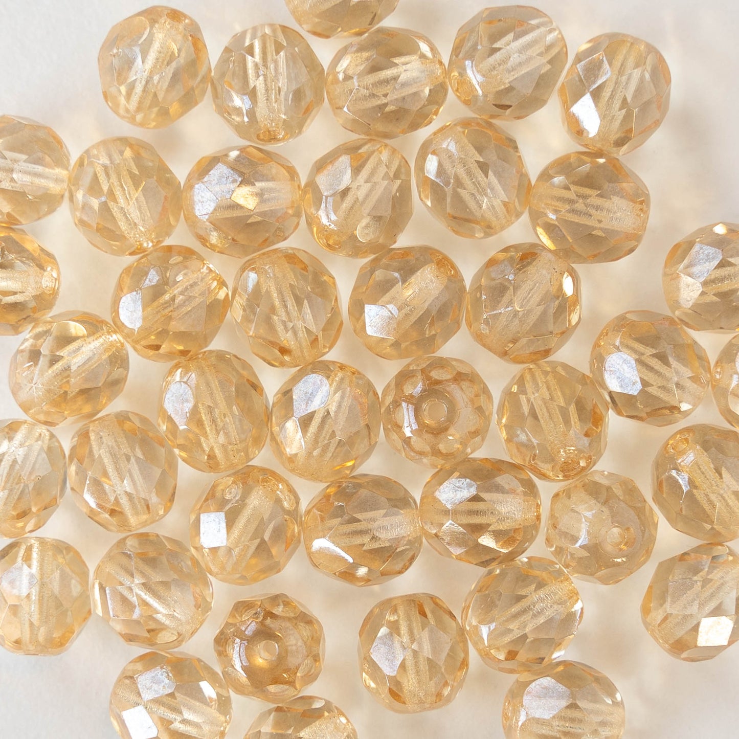 8mm Round Beads - Champagne - 20 Beads