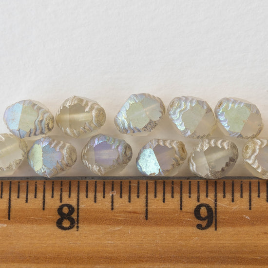 8x10mm Faceted Bicone - Crystal with White and AB - 15