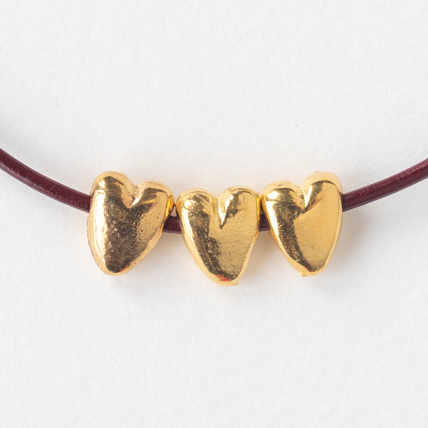 8x10mm Mykonos Metal Heart Beads - Gold - 10 beads – funkyprettybeads