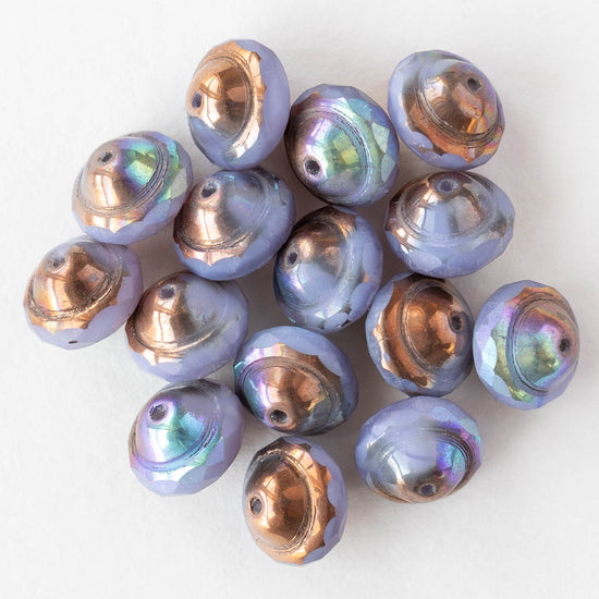 8x10mm Saturn Beads - Purple Copper AB - 6 or 12 Beads