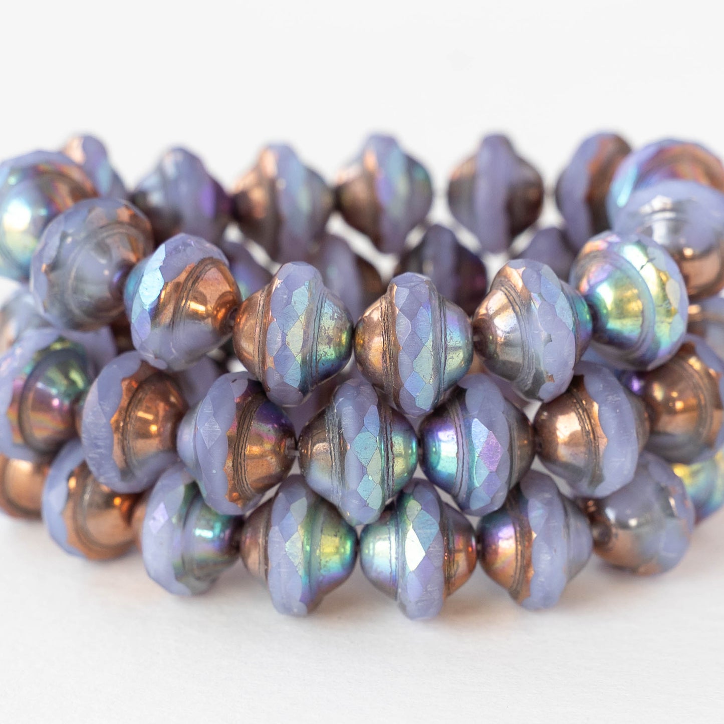 8x10mm Saturn Beads - Purple Copper AB - 6 or 12 Beads