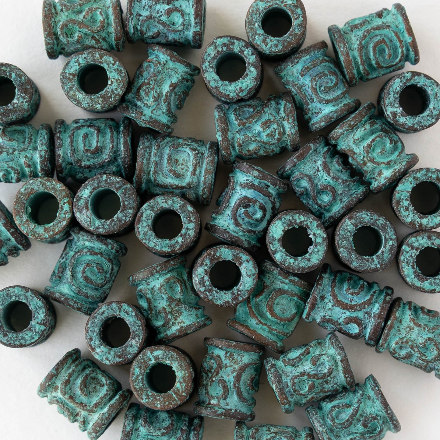 8x10mm Spiral Key Tube Bead - Copper Patina - 2, 6, or 12 beads (Copy)