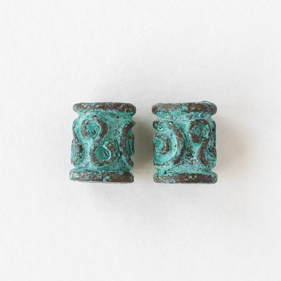 8x10mm Spiral Key Tube Bead - Copper Patina - 2, 6, or 12 beads (Copy)