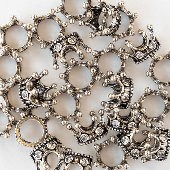 8x13mm Crown Bead Caps - Silver - 2 Pieces