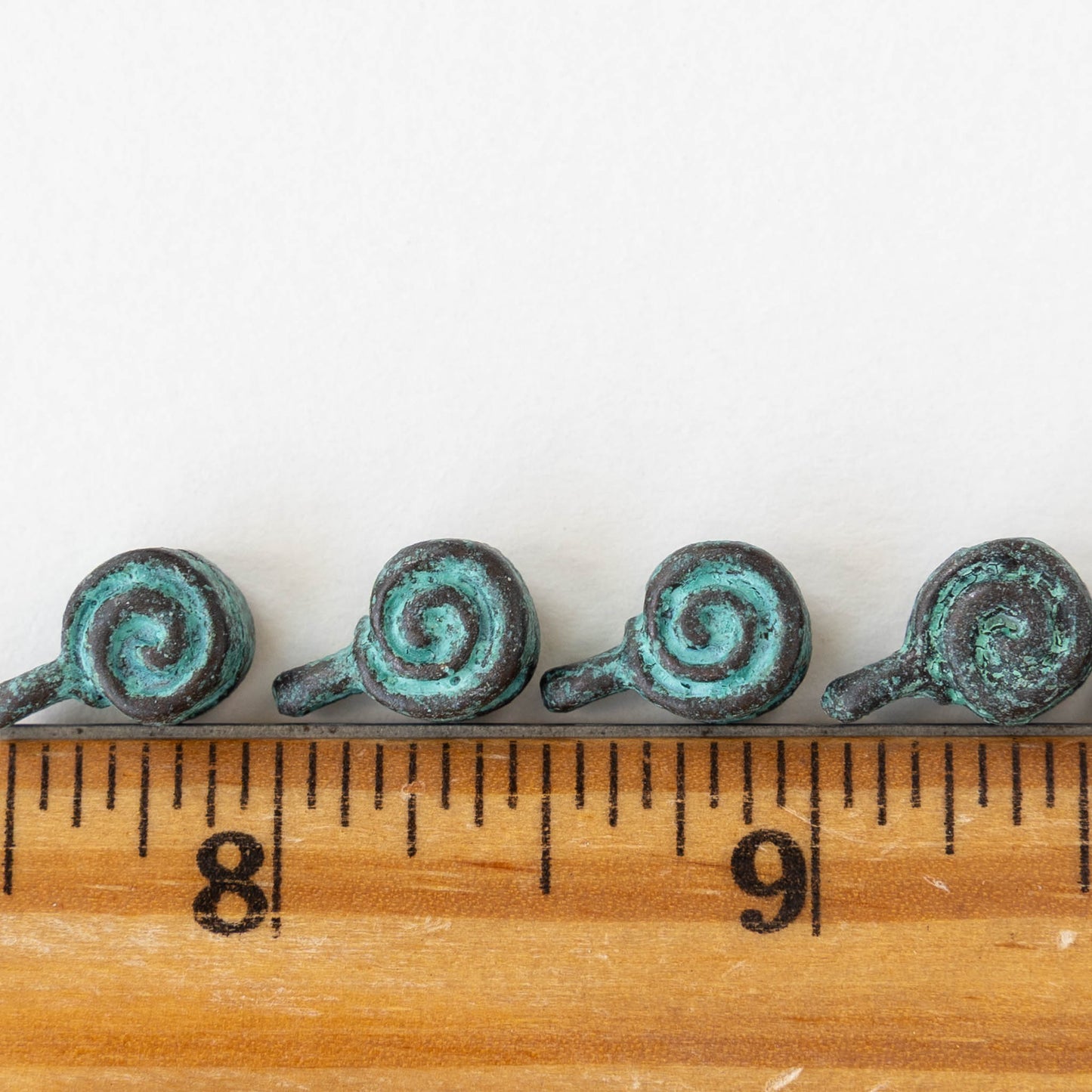 Spiral Charm - Copper Patina - 2 or 6