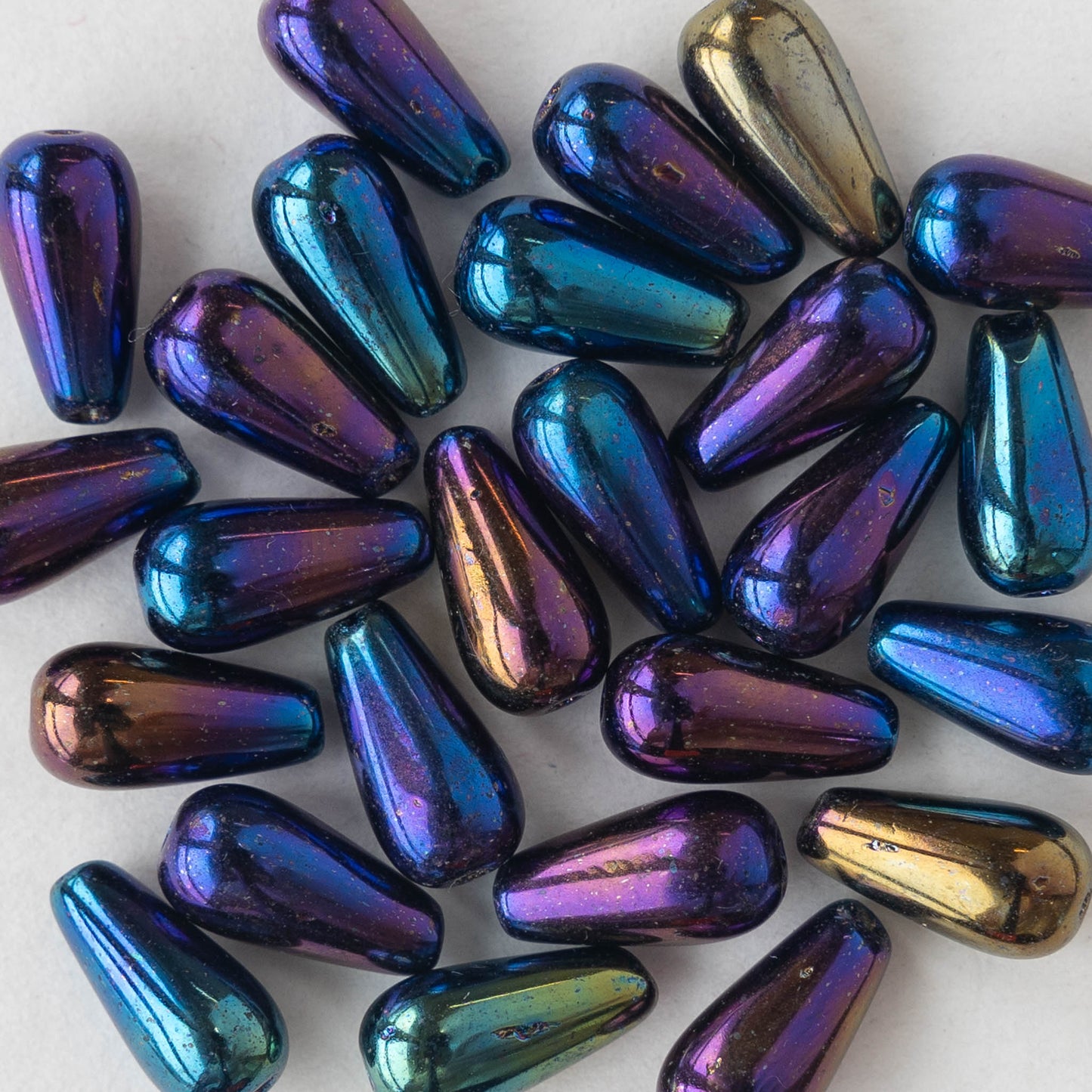 6x13mm Long Drill Drops - Blue Iris - 20 Beads