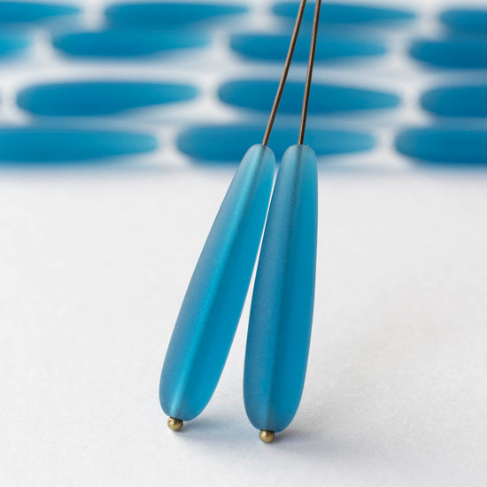 8x38mm Long Drill Drops - Teal - 10 Beads
