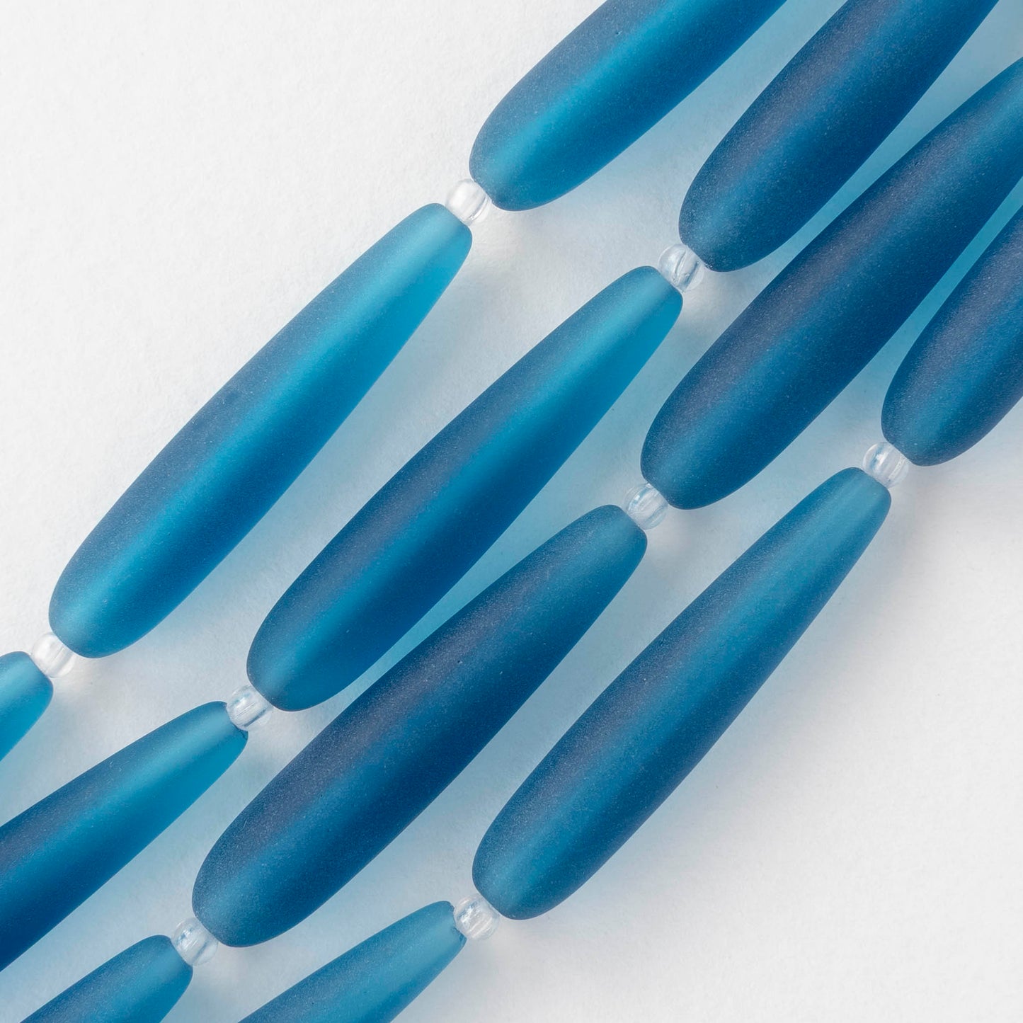 8x38mm Long Drill Drops - Teal - 10 Beads