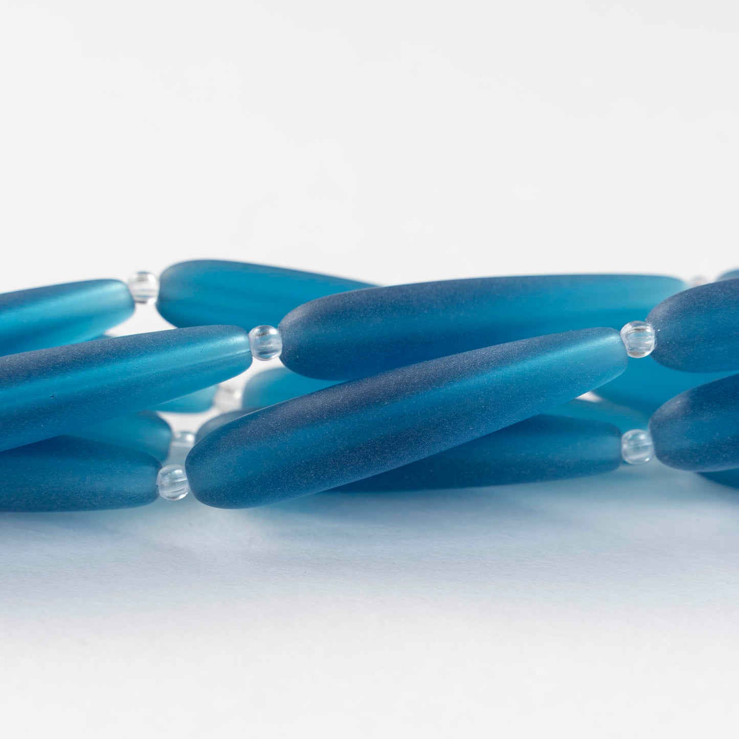 8x38mm Long Drill Drops - Teal - 10 Beads