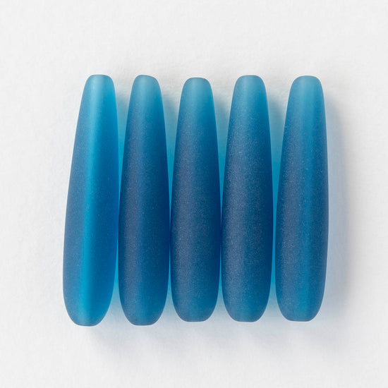 8x38mm Long Drill Drops - Teal - 10 Beads