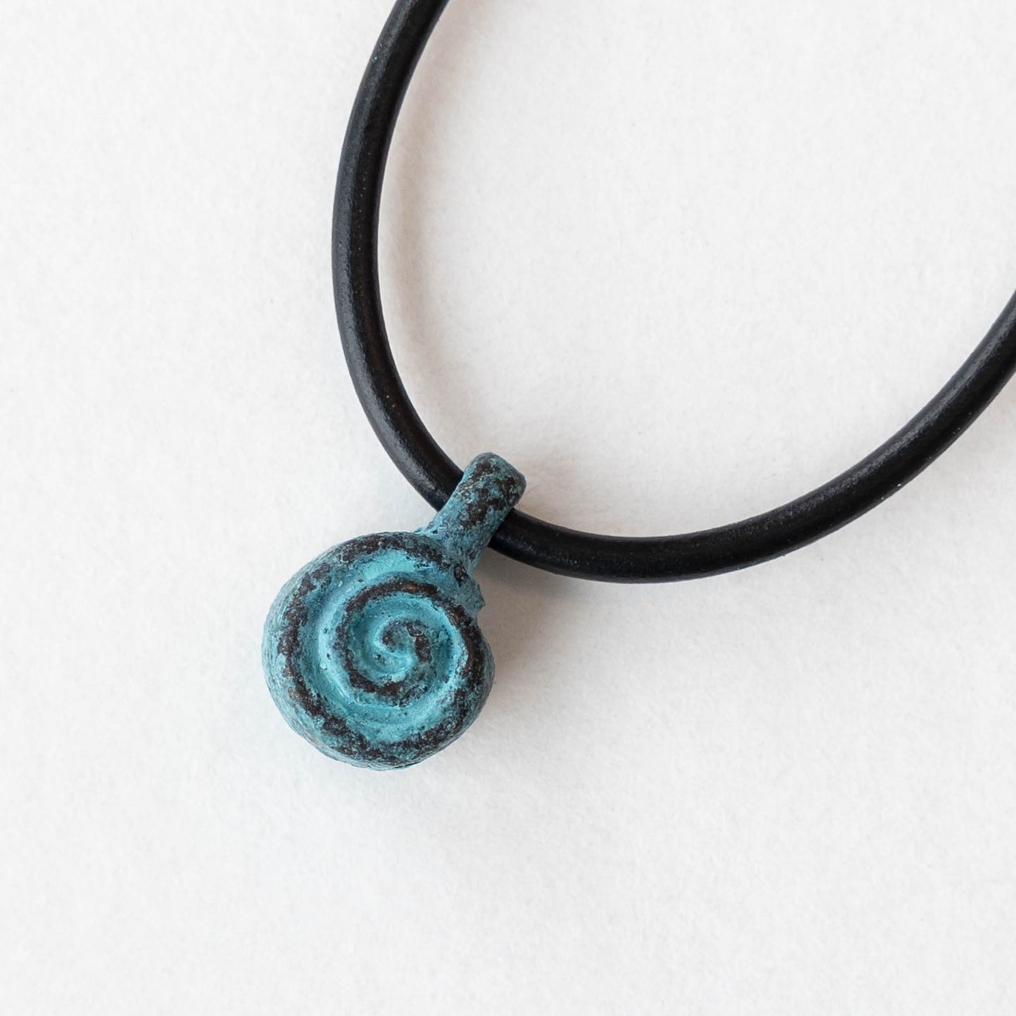 9x14mm Spiral Charm - Mykonos Metal Beads - Copper Patina - 2 or 6 charms
