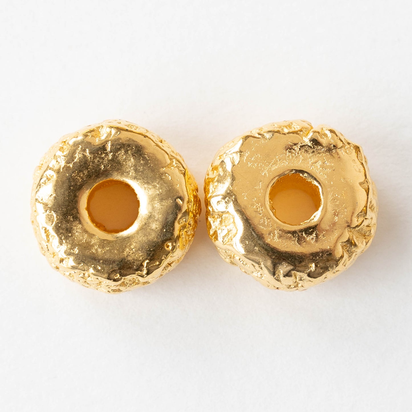 20mm 24K Gold Coated Ceramic Donut Beads - Gold - 10 Beads