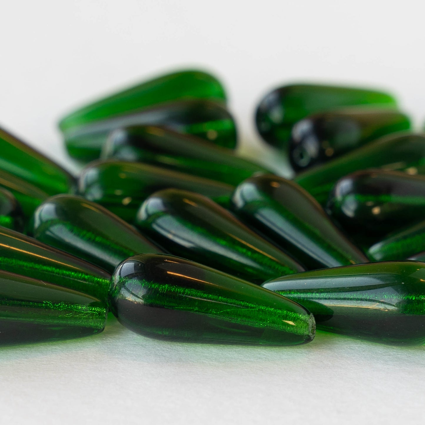 11x17mm Firepolished Rondelle Beads - Emerald Green - Czech Glass Beads –  funkyprettybeads