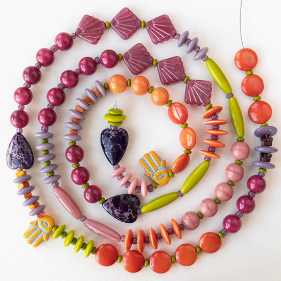 Colorful Glass and Stone Necklace