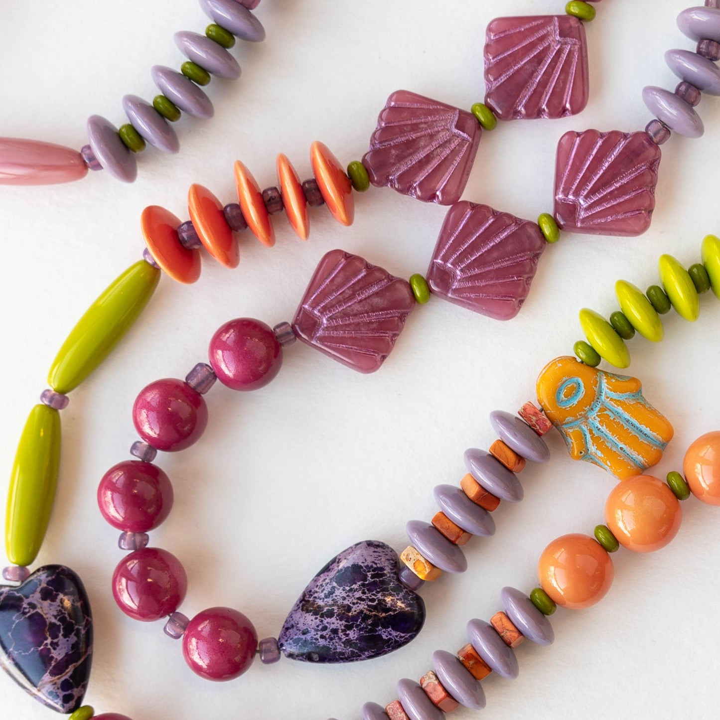 Colorful Glass and Stone Necklace