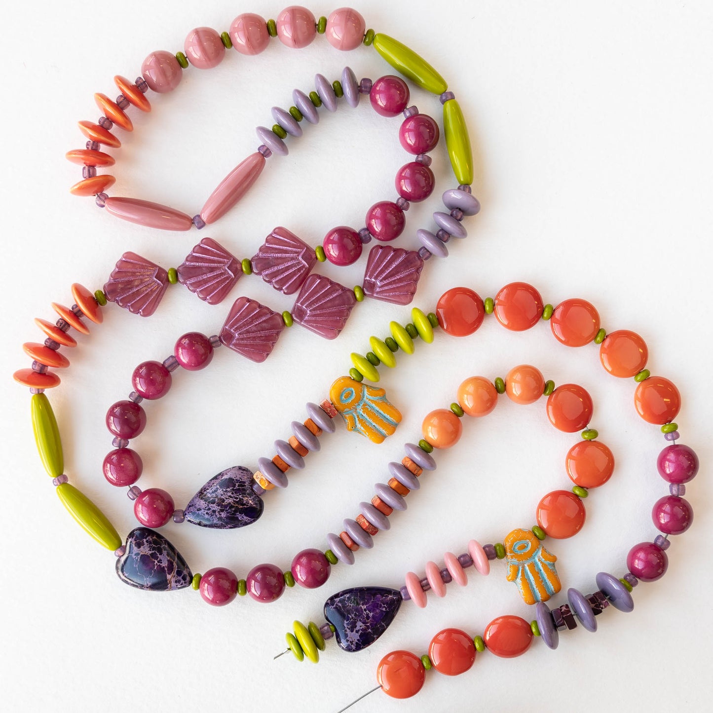 Colorful Glass and Stone Necklace