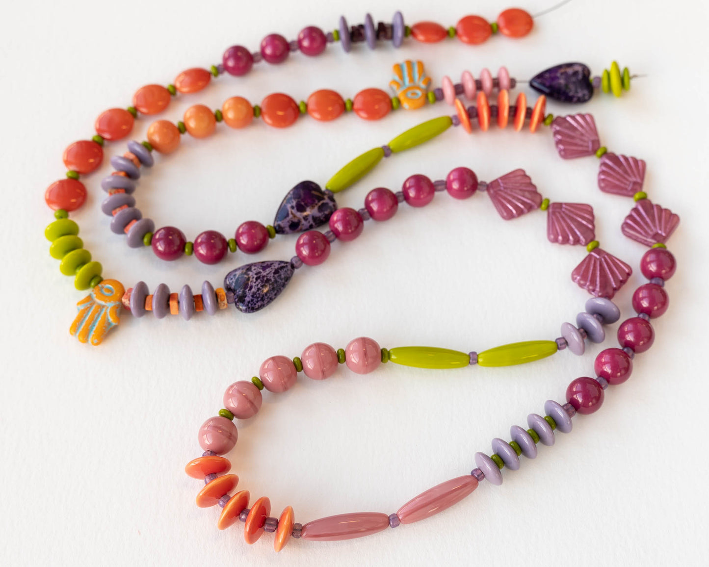 Colorful Glass and Stone Necklace