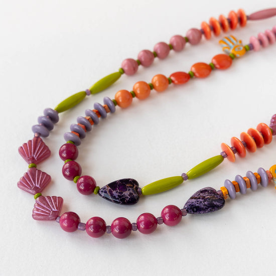 Colorful Glass and Stone Necklace