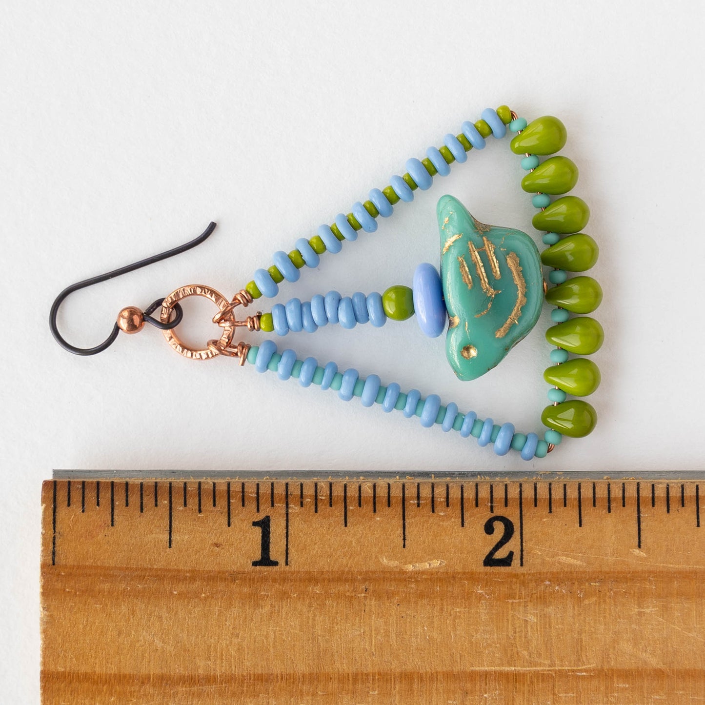 Bird Dangle Earrings - Red Orange Purple