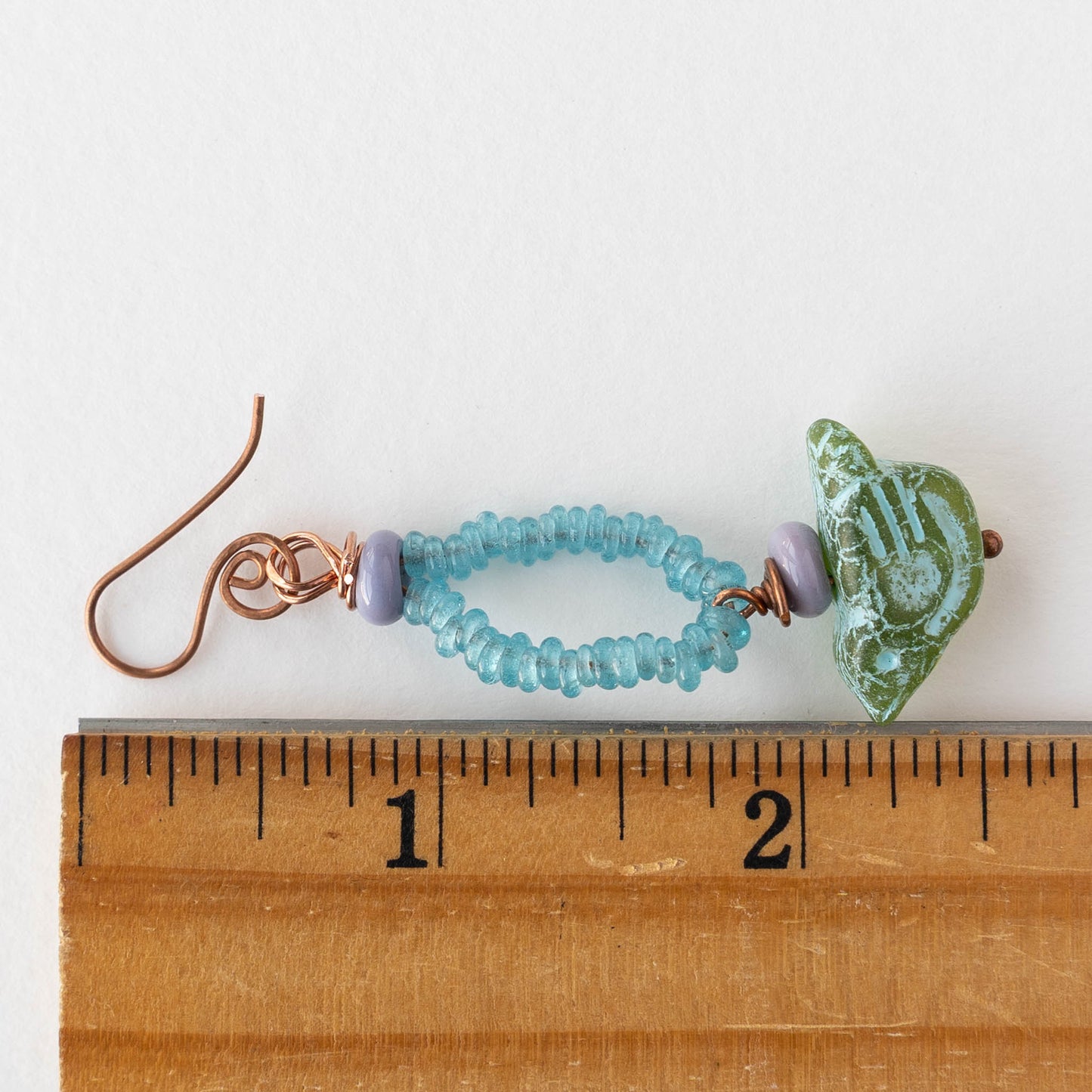 Bird Dangle Earrings - Green and Blue