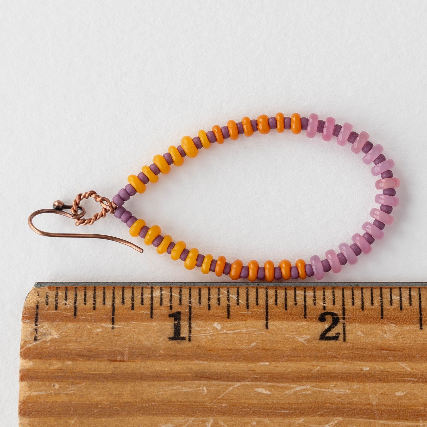 Teardrop Dangle Earrings - Orange, Pink, and Purple - 1 pair