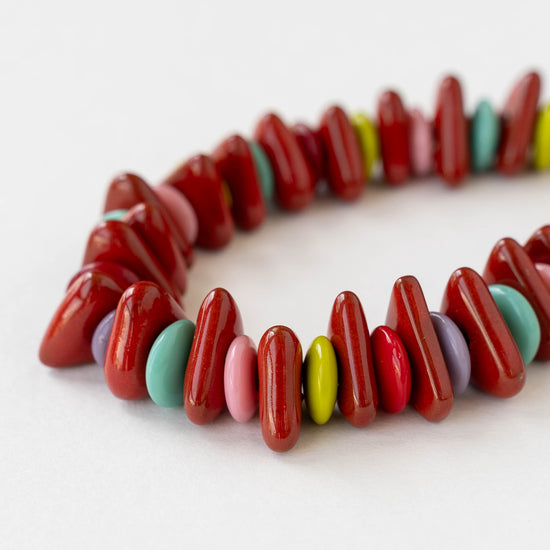 Beaded Bracelet | Crimson Mykonos Ceramic Chip Beads