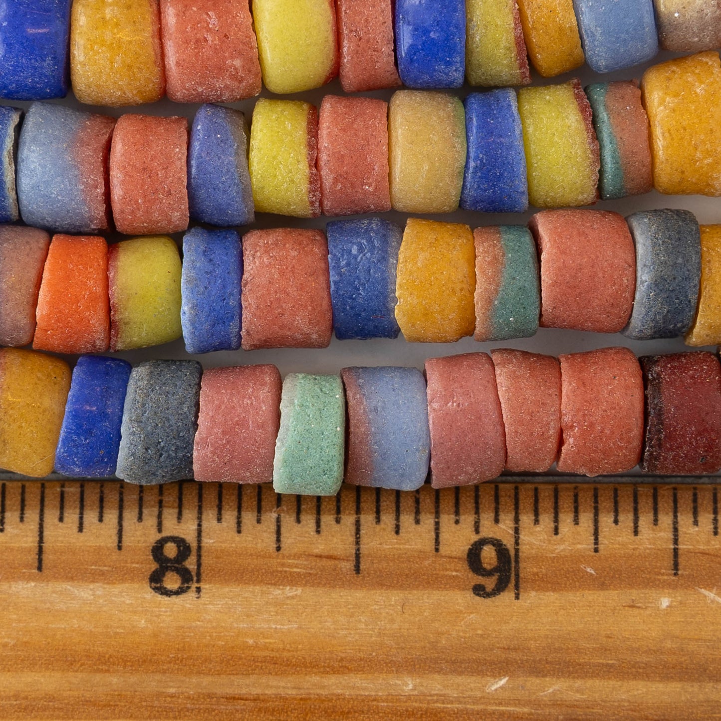 Rustic African Glass Disk Beads - Colorful Mix ~55 Beads