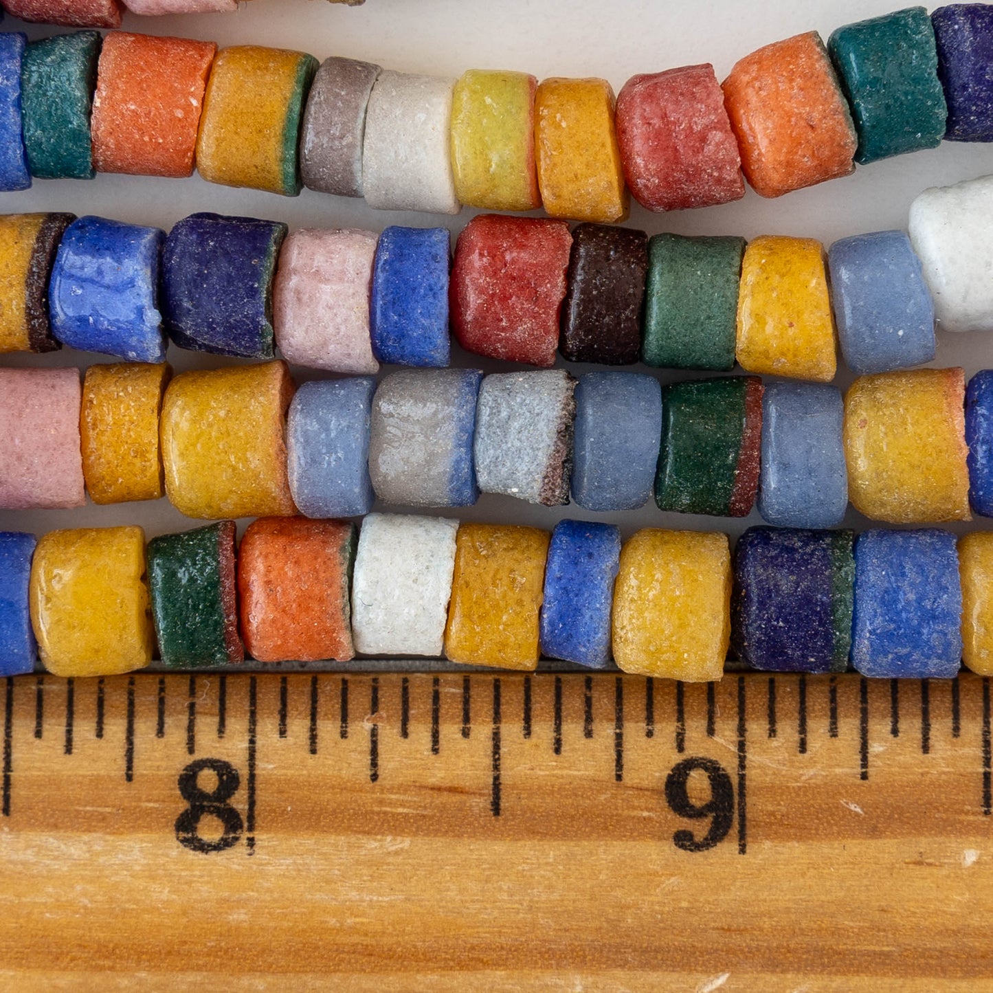 Rustic African Glass Disk Beads - Color Mix - Whole or Half Strand